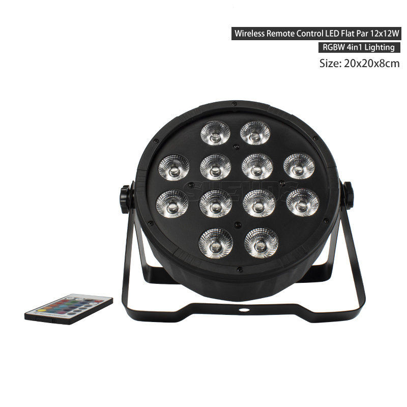 Wireless Remote Control LED Flat Par 12x12W RGBW 4in1 Lighting