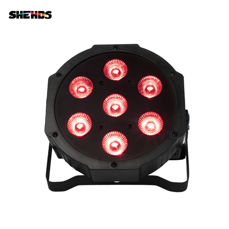 Wireless Remote Control LED Flat Par 7x18W RGBWA UV Lighting For Stages, Night Clubs, Disco, Hotels Family Birthday Party, Good for DJ etc