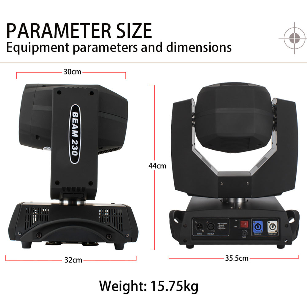 Beam 230W 7R Beam Moving Head Lighting Stage Light Nightclub Touch Screen Stgae DJ Disco Lighting Stage DJ Lighting