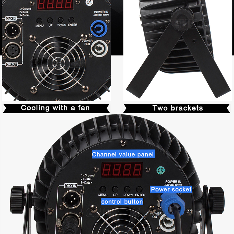 Aluminum Alloy LED Flat Par 18x18W Lighting DJ Par Cans Dmx 512 Light Wash Stage Lighting
