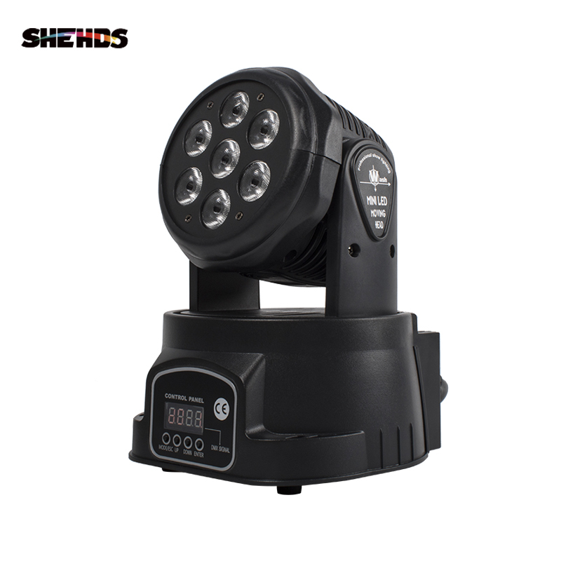 LED 7X18W Wash Light RGBWA+UV 6in1 DJ Disco Stage Moving Head Lights