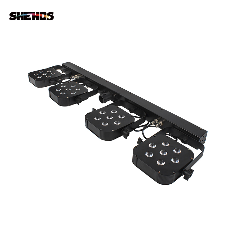 4pcs Led Par Kits 7x10W RGBW 4in1 with Stage Stand DJ Disco Sound Strobe Party Light Tripod Set