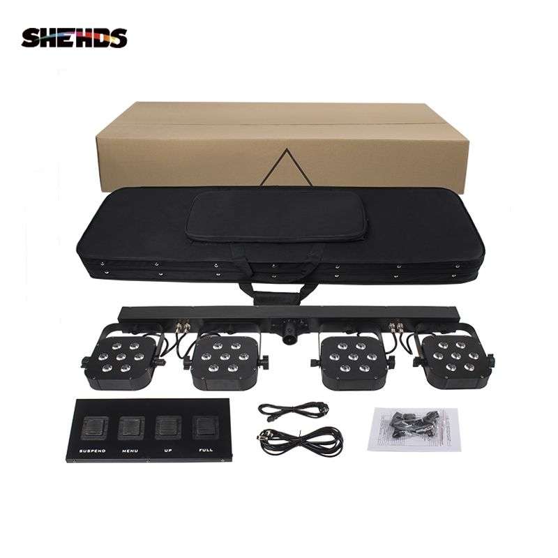 4pcs Led Par Kits 7x10W RGBW 4in1 with Stage Stand DJ Disco Sound Strobe Party Light Tripod Set