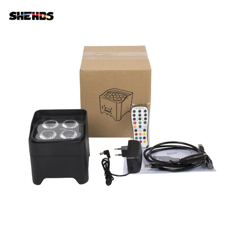 Mini Battery Par Light 4x18W RGBWA UV Wireless Par Light Wifi&IR Remote Control DMX Uplighting