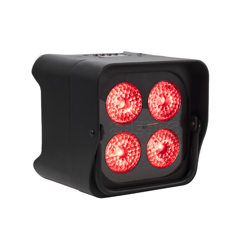 Mini Battery Par Light 4x18W RGBWA UV Wireless Par Light Wifi&IR Remote Control DMX Uplighting