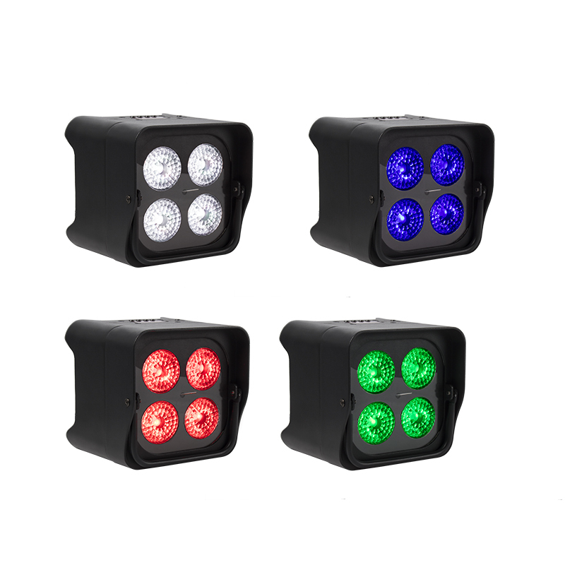 Mini Battery Par Light 4x18W RGBW Wireless Charging Control Wifi&IR Remote Control DMX Uplighting