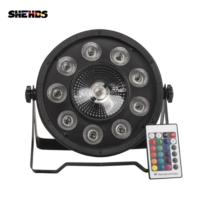 Wireless Remote Control LED Flat Par 9x10W+30W RGB DMX light Professional for DJ Disco Stage Party