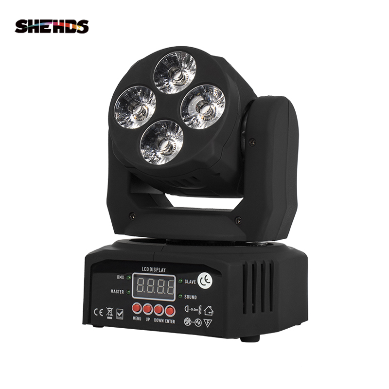 Mini LED Wash Moving Head 4x18W RGBWA+UV Lighting Professional Stage Light