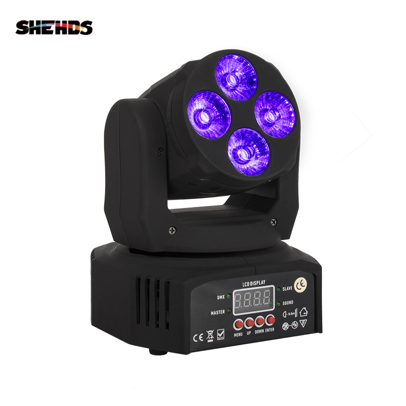 Mini LED Wash Moving Head 4x18W RGBWA+UV Lighting Professional Stage Light