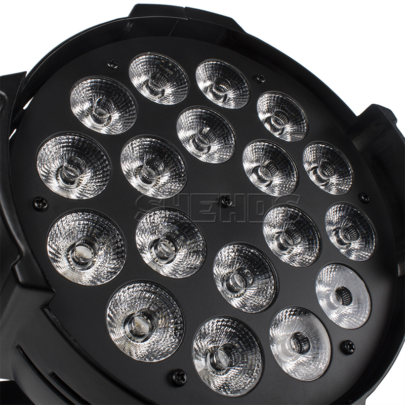 FlightCase With Big Black Shell Aluminum alloy LED Par 18x18W RGBWA+UV Lighting