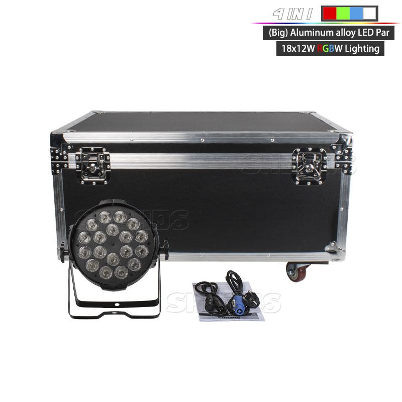 FlightCase With Big Black Shell Aluminum alloy LED Par 18x18W RGBWA+UV Lighting