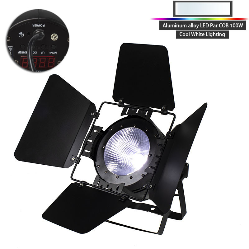 FlightCase LED Par Aluminum Alloy COB 100W  Cool&Warm White Lighting Flapper Fixed Plug Wash Strobe Effect Stage Light