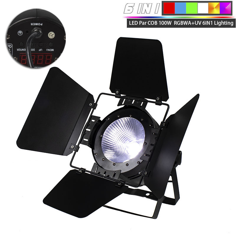 FlightCase 100W LED 4in1 6in1 COB Blinder With Flapper Barn Doors High Power  Aluminium Alloy Lighting