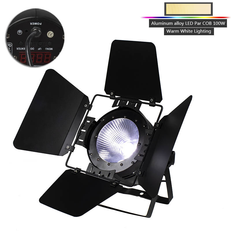 FlightCase LED Par Aluminum Alloy COB 100W  Cool&Warm White Lighting Flapper Fixed Plug Wash Strobe Effect Stage Light