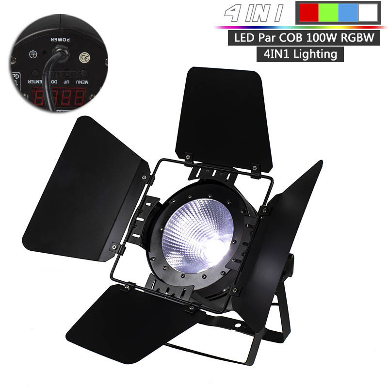 FlightCase 100W LED 4in1 6in1 COB Blinder With Flapper Barn Doors High Power  Aluminium Alloy Lighting