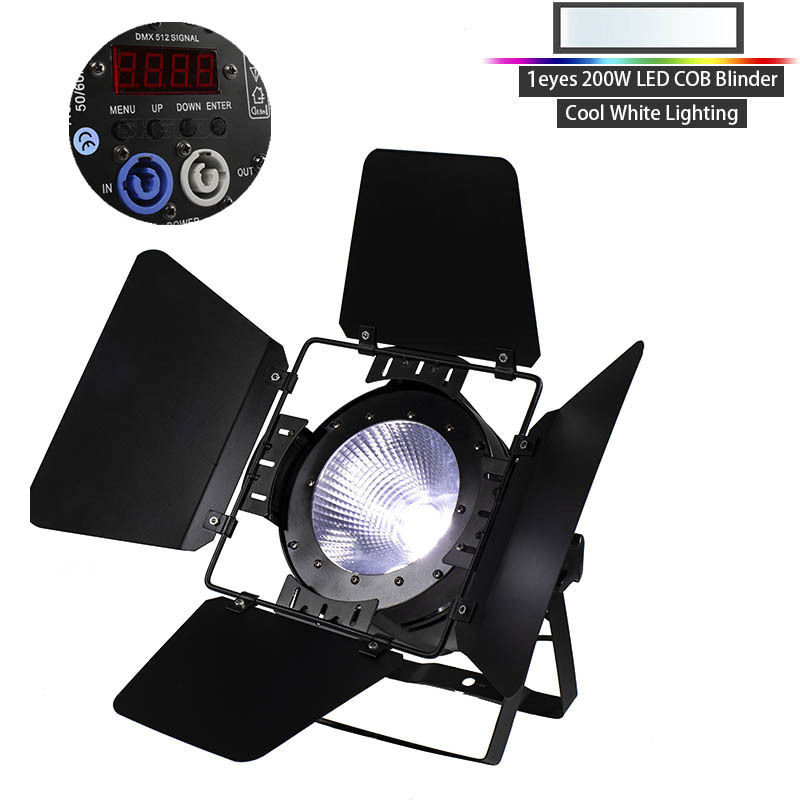 FlightCase Aluminum Alloy 200W COB Warm&Cool White Led Par Light With Barn Doors