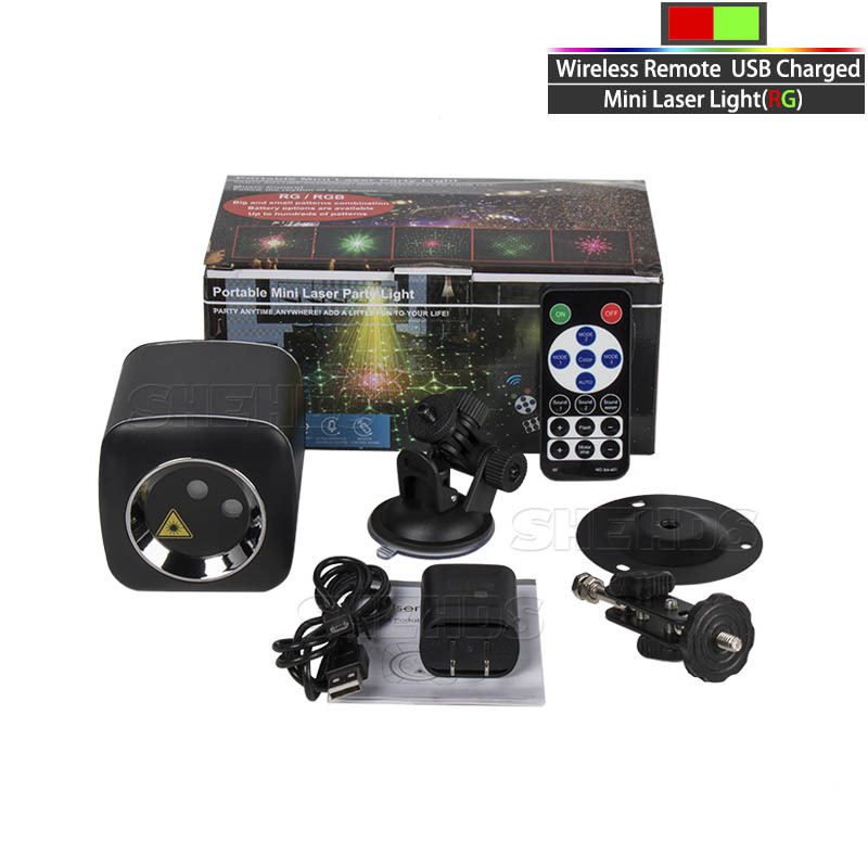 Wireless Remote USB RGB&RG Charged Mini Laser Light DJ Disco Party Effect Lighting