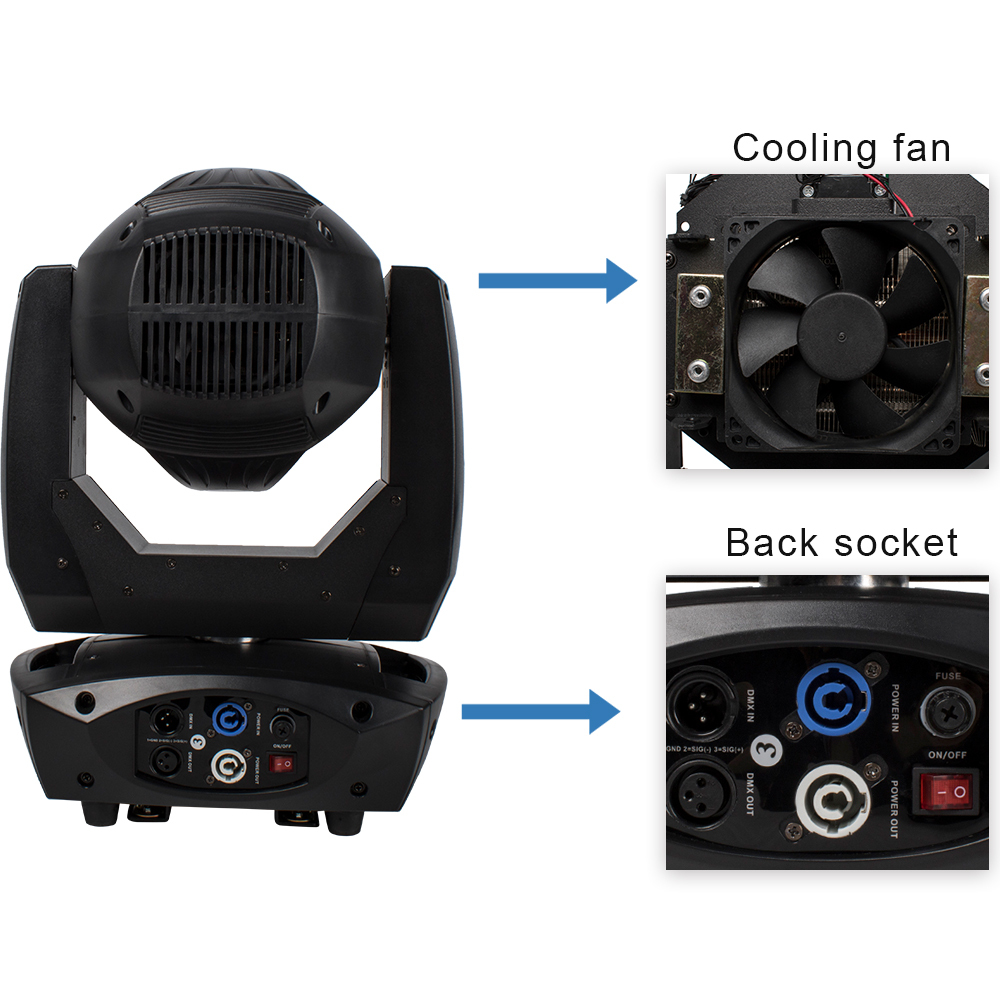 (Hybrid) LED Beam& Spot & Zoom 200W 3IN1 Moving Head Ligthing Pary Event Stage Effect Spotlighting