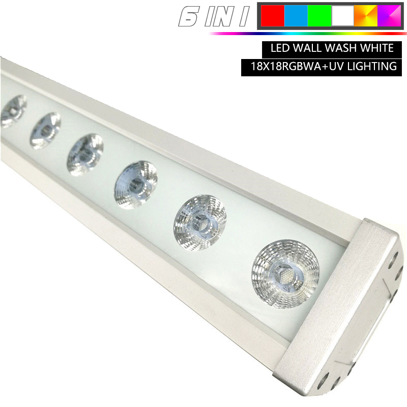 18x18W RGBWA + UV 6IN1 Indoor Led Wall Wash Bar Light DJ Disco Party Design Effect Lighting