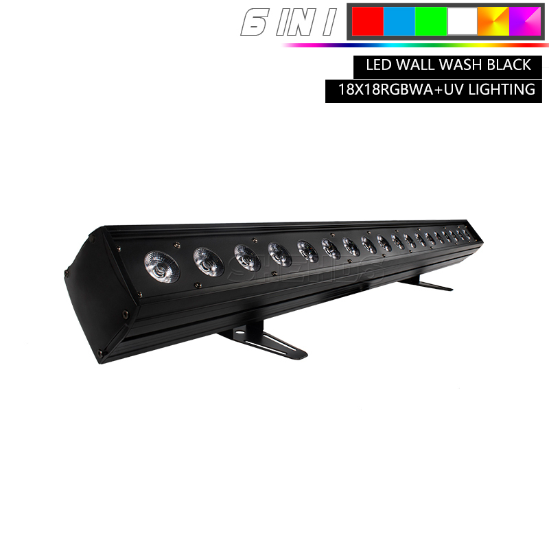 18x18W RGBWA + UV 6IN1 Indoor Led Wall Wash Bar Light DJ Disco Party Design Effect Lighting