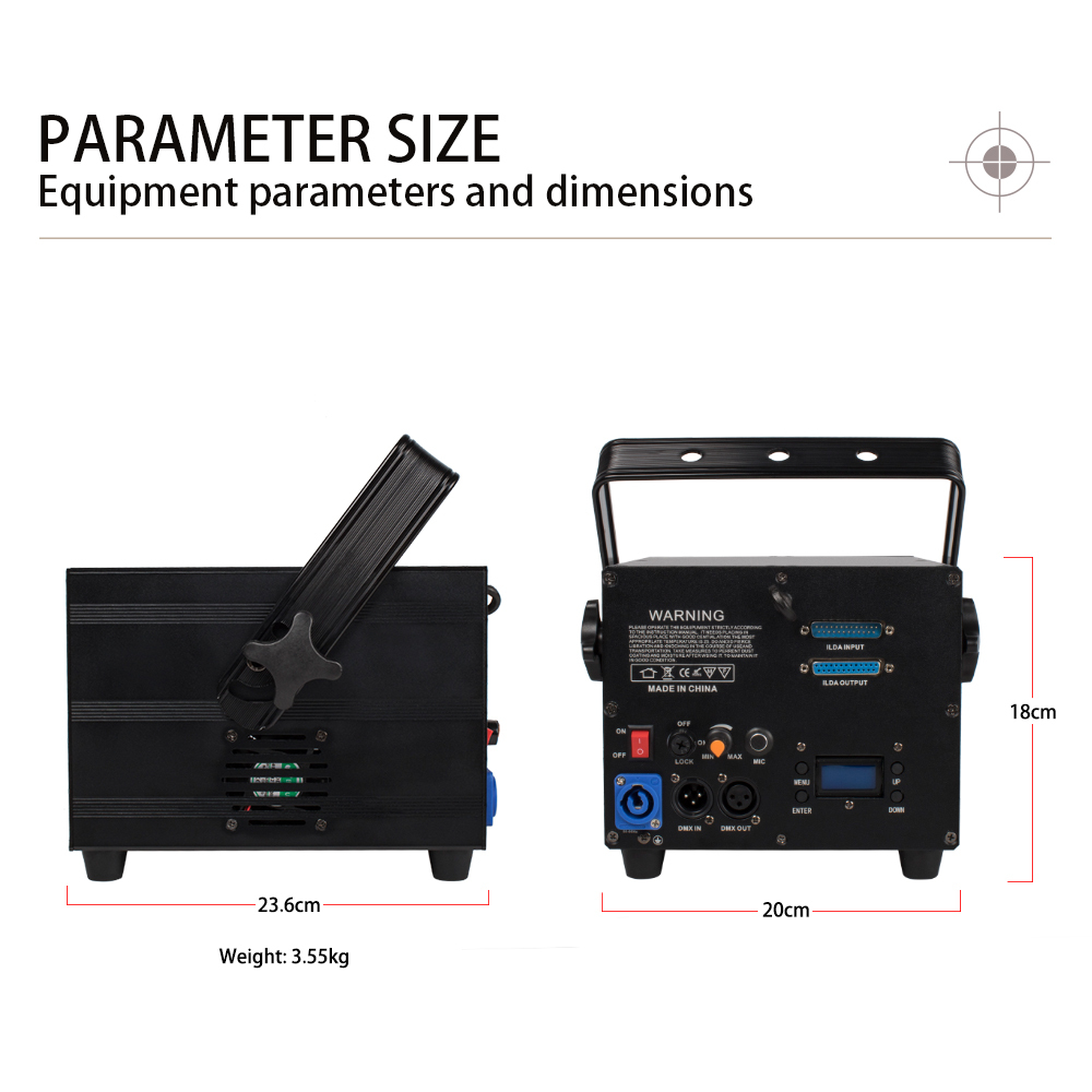Full Color 3D Effect 3000MW RGB Laser Scanner Lights DJ Party Bar Projector Stage Lighting