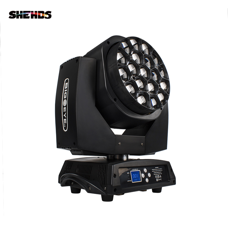 Flight Case "WITH" 2 pcs 19x15W Beam&Wash Bees Eye Light LED Zoom RGBW DJ Disco Stage Moving Head Lights Stage DJ Lighting