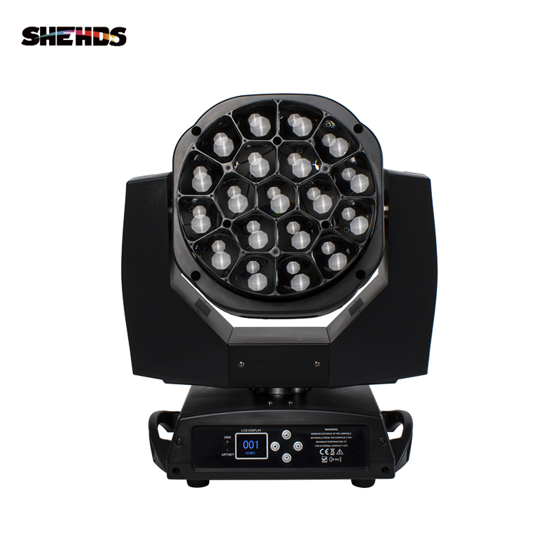 Flight Case "WITH" 2 pcs 19x15W Beam&Wash Bees Eye Light LED Zoom RGBW DJ Disco Stage Moving Head Lights Stage DJ Lighting