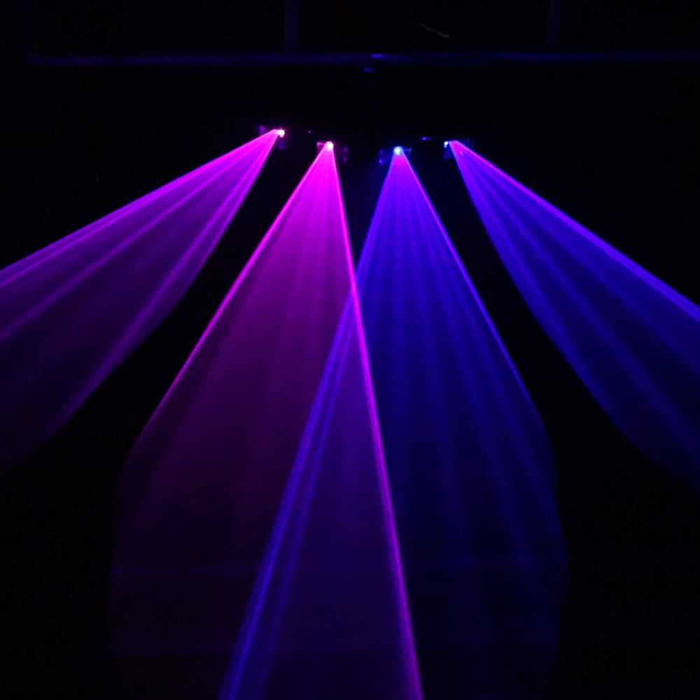 Laser Bar DMX 3D 4 Head RGB GOBO Scanner Line Disco DJ Projector Stage Effect Laser Light