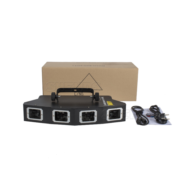 Laser Bar DMX 3D 4 Head RGB GOBO Scanner Line Disco DJ Projector Stage Effect Laser Light