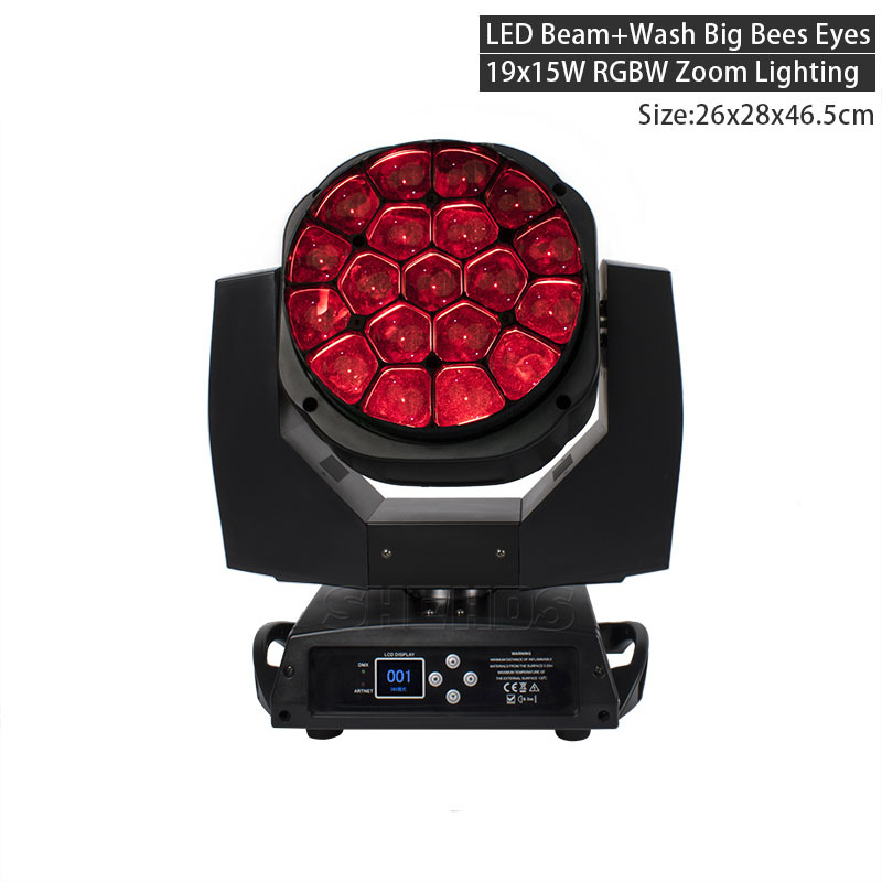 LED Beam/Wash Bee Eye 19x15W RGBW Moving Head DJ Disco Stage Moving Head Lights Stage DJ Lighting