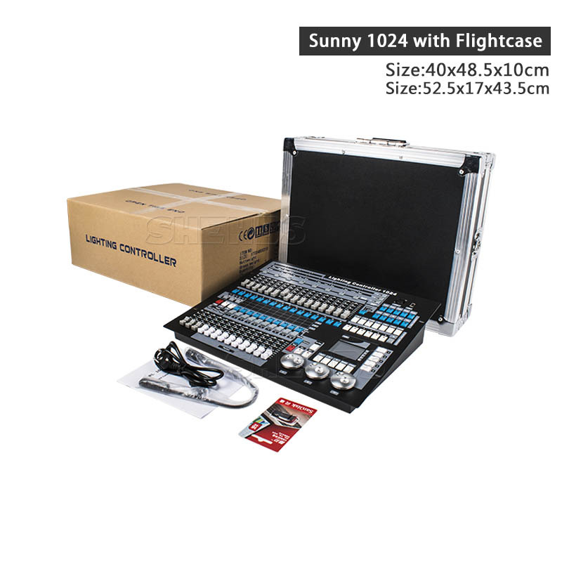 Flight case with DMX Console 1024  Lighting Consoles Professional Stage Lights Control Equipment