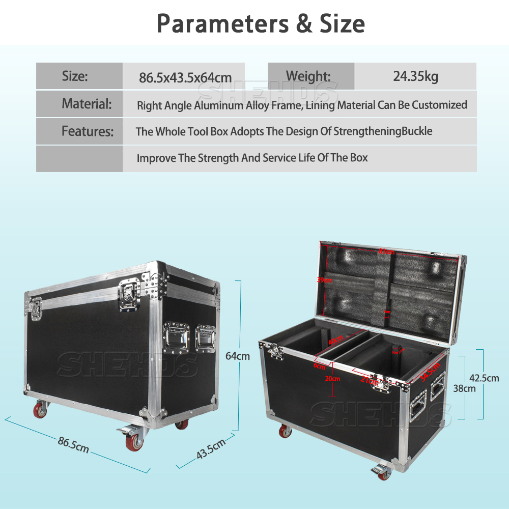 Flight Case "WITH" 2 pcs 19x15W Beam&Wash Bees Eye Light LED Zoom RGBW DJ Disco Stage Moving Head Lights Stage DJ Lighting