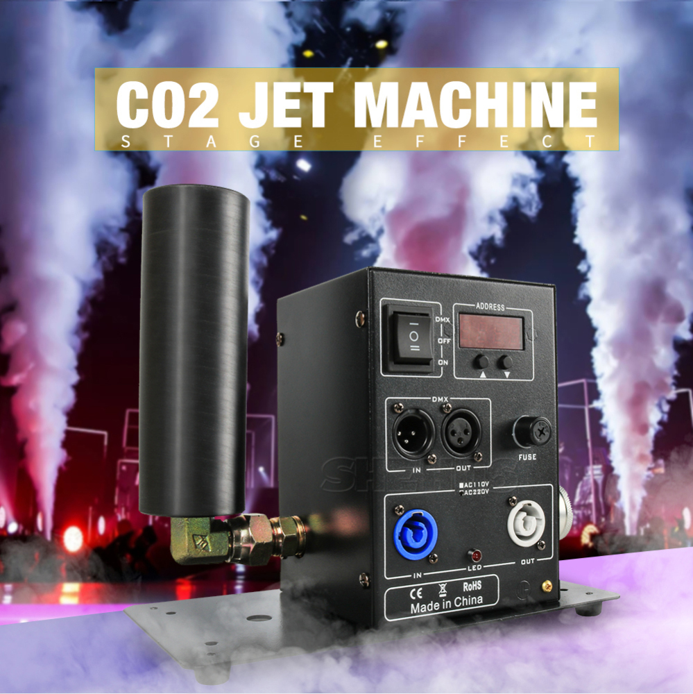 200W CO2 Jet Machine Professional Stage Equipment DMX Controller Smoke 8-10M Gas Jet Air Column Show Concert DJ