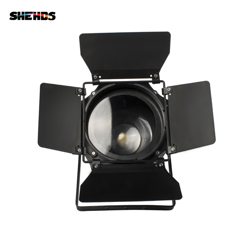 （With Barndoors）Two-tone LED 200W COB Zoom Par Light Warm/ Cool White Lighting LED Par Light Stage Disco Party Light DMX 512 Professional DJ Equipment