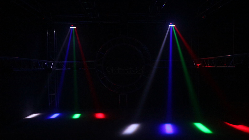 (PowerCon plug) Mini LED Beam 8x6W Spider Light RGBW Laser DJ Show Moving Head Lighting