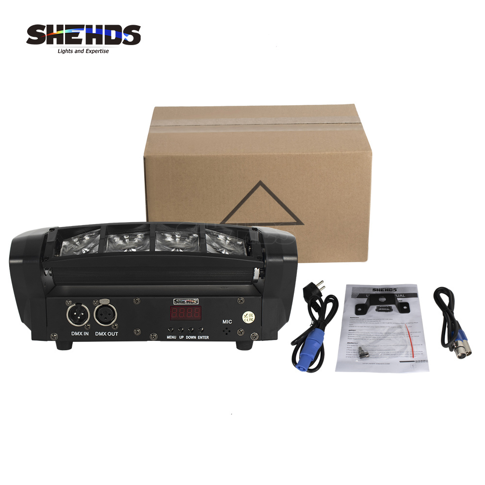 (PowerCon plug) Mini LED Beam 8x6W Spider Light RGBW Laser DJ Show Moving Head Lighting