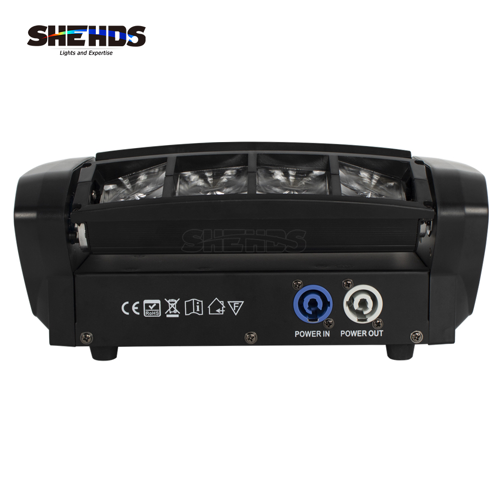 (PowerCon plug) Mini LED Beam 8x6W Spider Light RGBW Laser DJ Show Moving Head Lighting