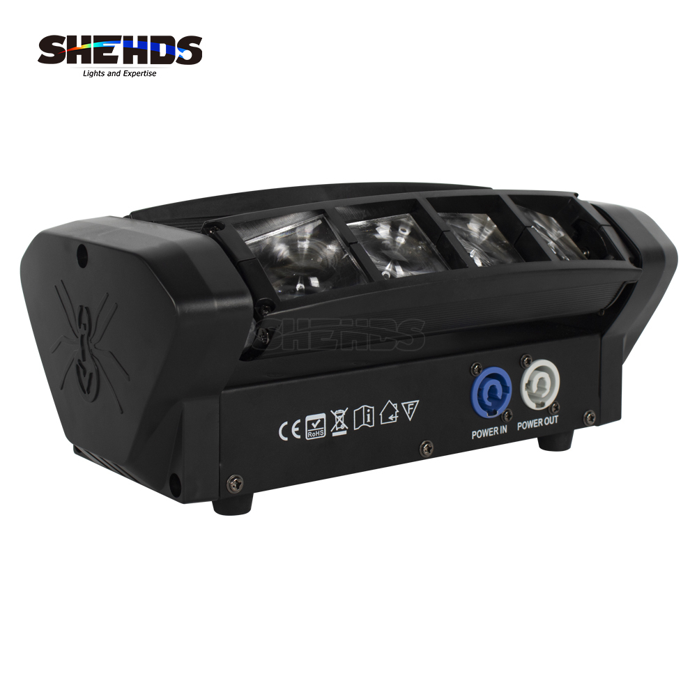(PowerCon plug) Mini LED Beam 8x6W Spider Light RGBW Laser DJ Show Moving Head Lighting