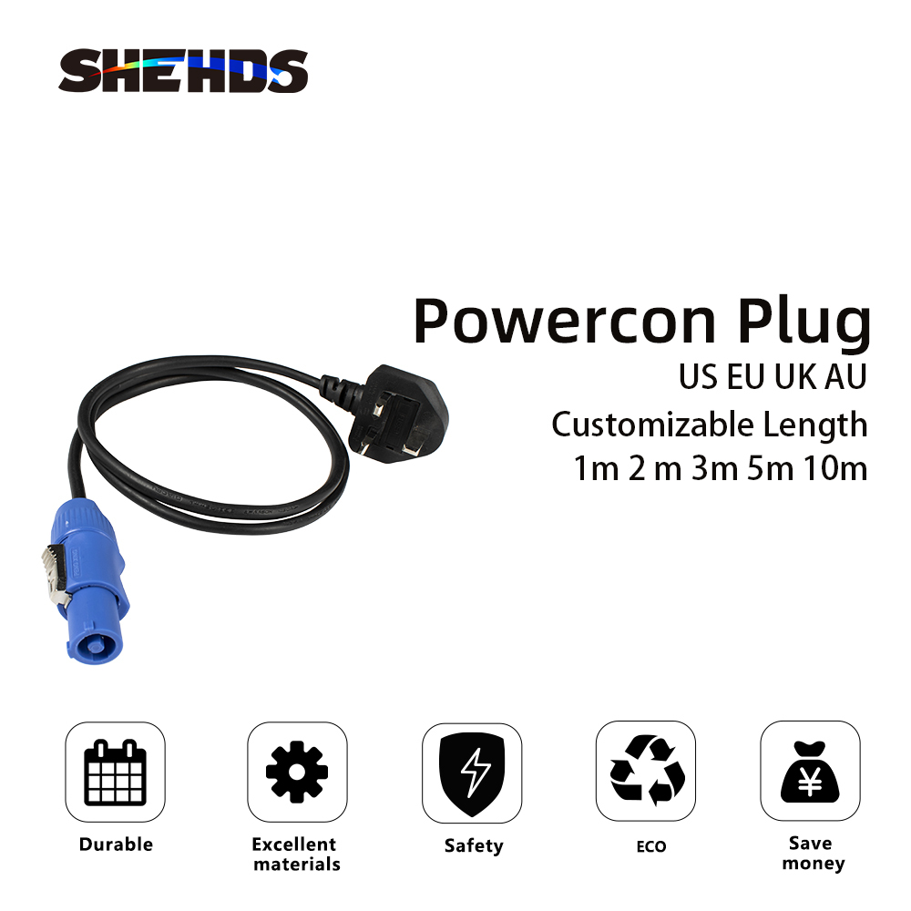 PowerCon Cable Power Connector Hand In Hand For DMX Stage Lighting Dj Equipment