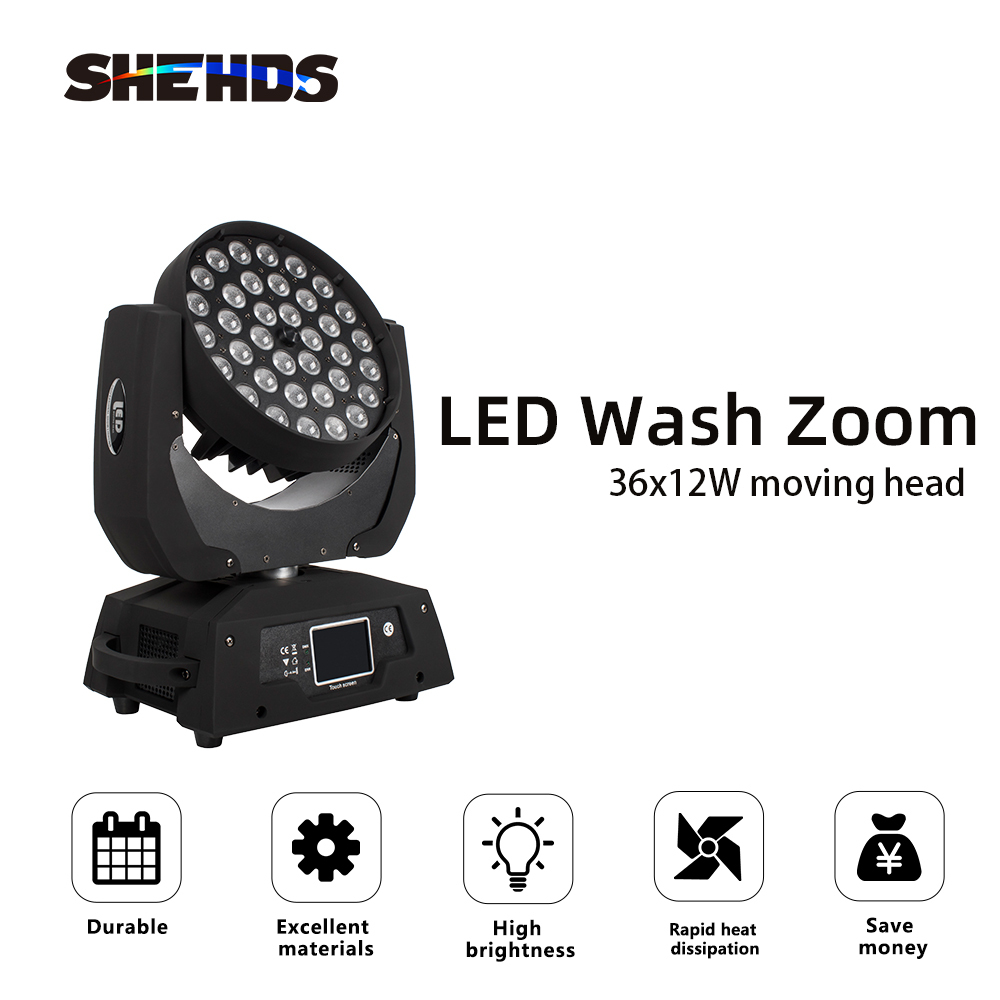 LED 36x12W RGBW 4in1 Wash+Zoom Moving Head Light Upgrade From Beam 230W  DJ Disco Stage Moving Head Lights Stage DJ Lighting