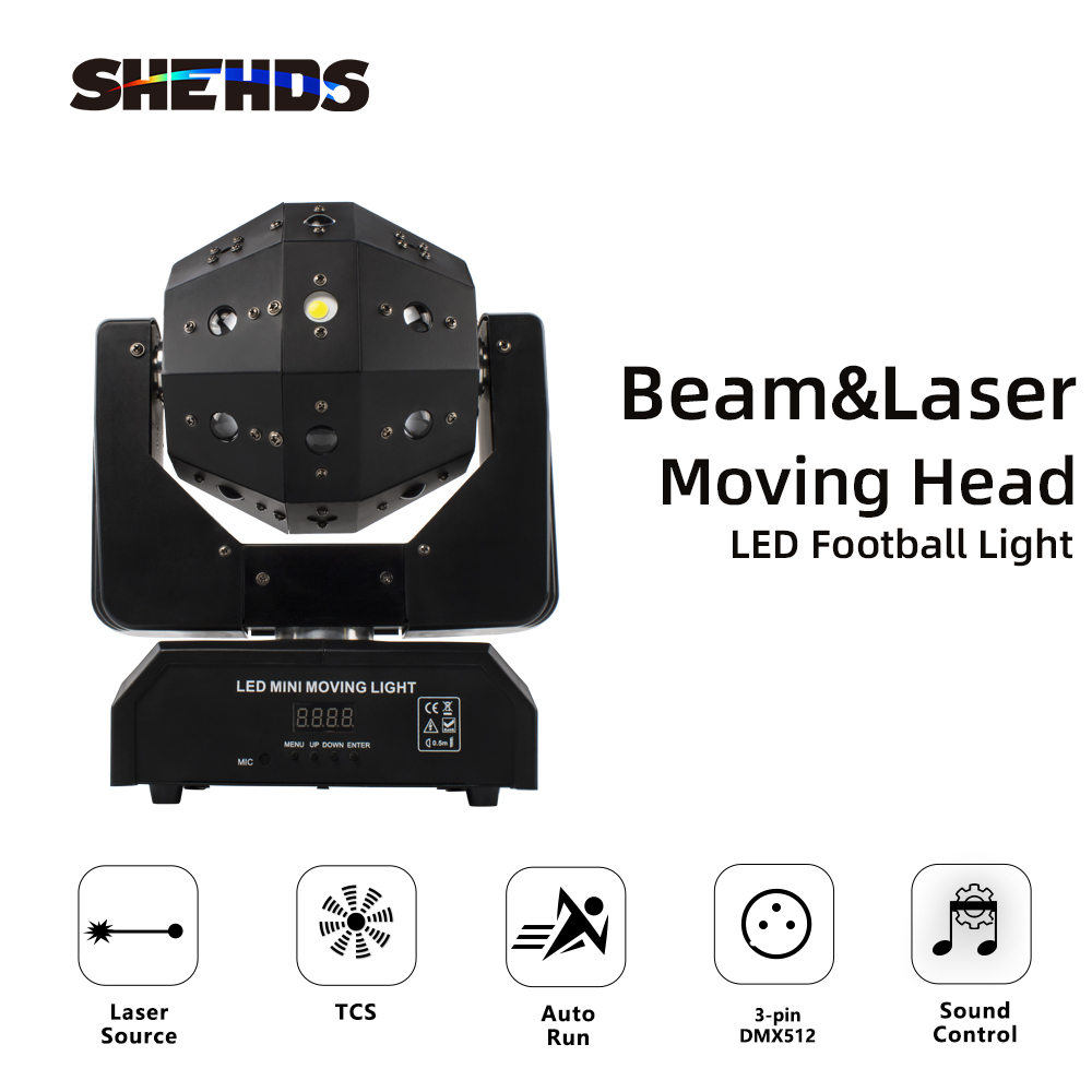 New High Brightness 16X3W LED Football Moving head light 3in1(Beam&Laser&Strobe) Lighting Red and Green Laser