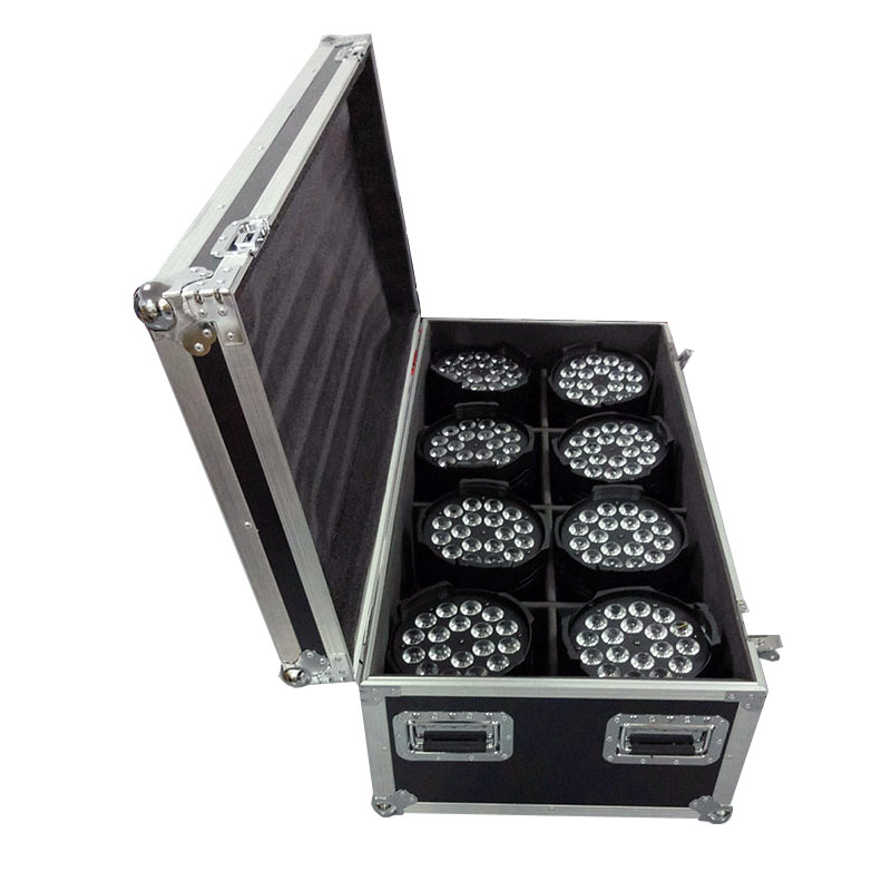 Waterproof flightcase for 4/6/8 pcs Aluminum Alloy LED Big Par18x18W RGBWA+UV 6+1 Profeesional Stage Light