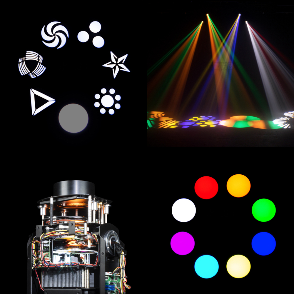 LED 200W Gobo Moving Head Lighting  DJ 6/18 Channels Multiple Color Patterns Disco Party Stage Equipment DJ Disco Stage Moving Head Lights