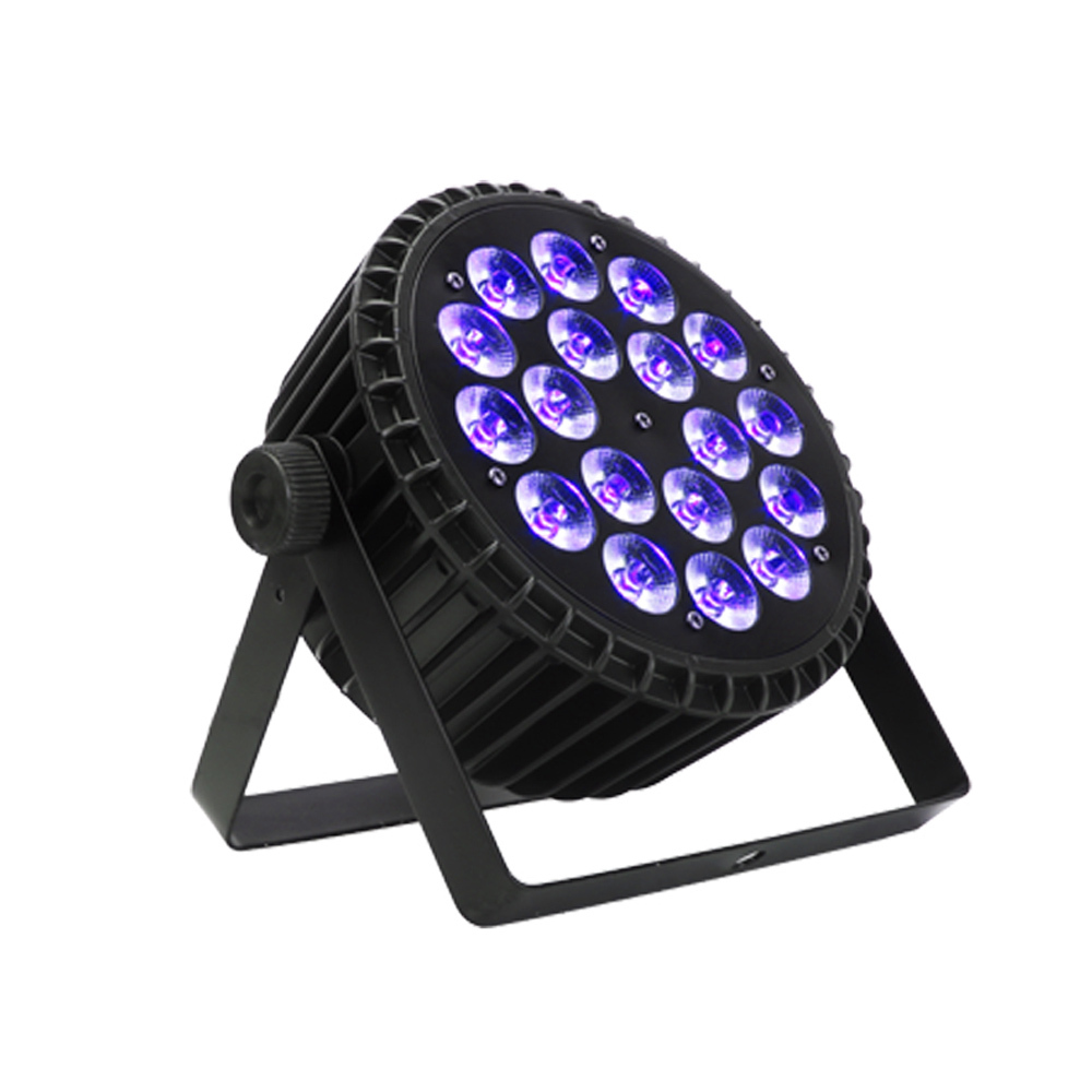 Aluminum Alloy LED Flat Par18x3W Only Violet DMX512 Stage Effect Lighting Perfect For DJ Disco Home Party And Wedding Decoration