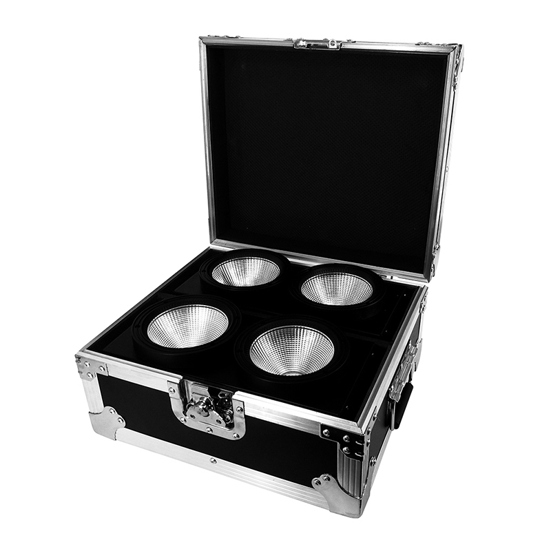 Flightcase "WITH" 2pcs 2-eye COB Par LED 200W Cool +Warm