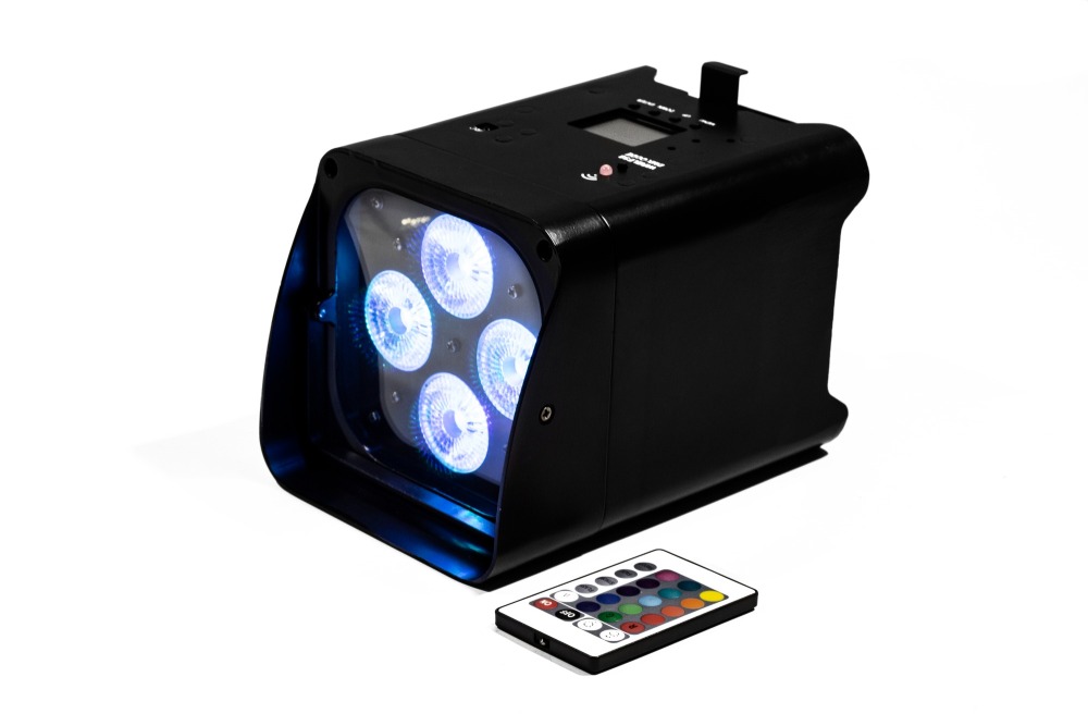 Mini Battery Par Light 4x18W RGBWA UV Wireless Par Light Wifi&IR Remote Control DMX Uplighting