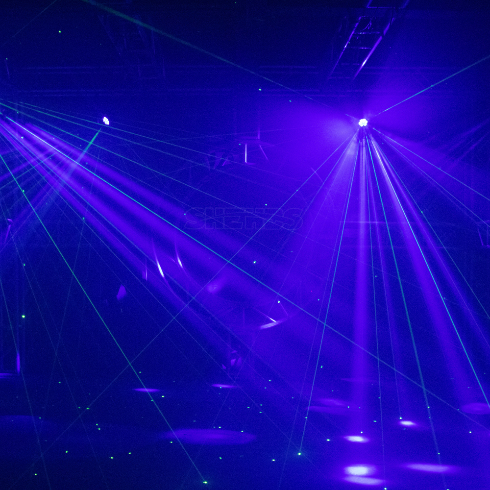 SHEHDS 6X15W Laser+Beam RGBW Moving Head Light DJ Disco Stage Moving Head Lights