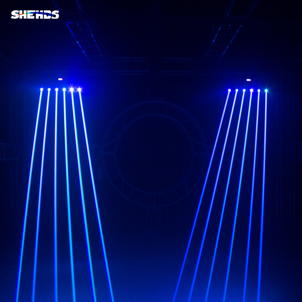 Laser Moving Head 3000mW RGB 3in1 DMX Scanner Laser Light 6 Head Full Color For Party Disco DJ Bar