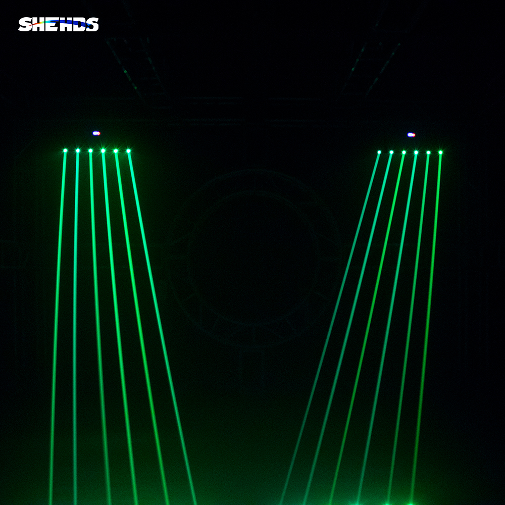 Laser Moving Head 3000mW RGB 3in1 DMX Scanner Laser Light 6 Head Full Color For Party Disco DJ Bar