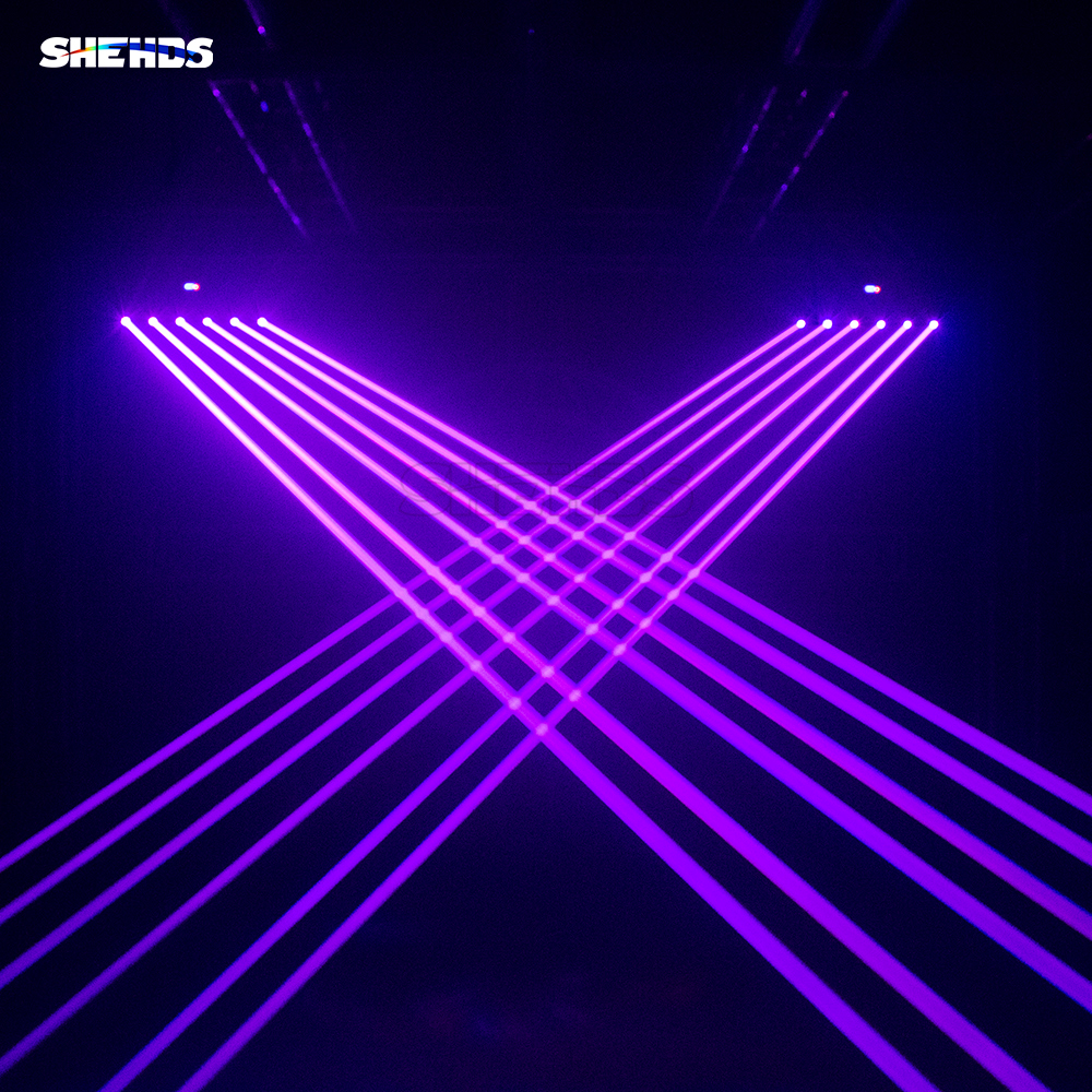 Laser Moving Head 3000mW RGB 3in1 DMX Scanner Laser Light 6 Head Full Color For Party Disco DJ Bar